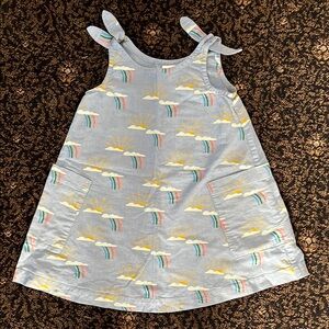 Hanna Andersson Blue Chambray Rainbow Dress